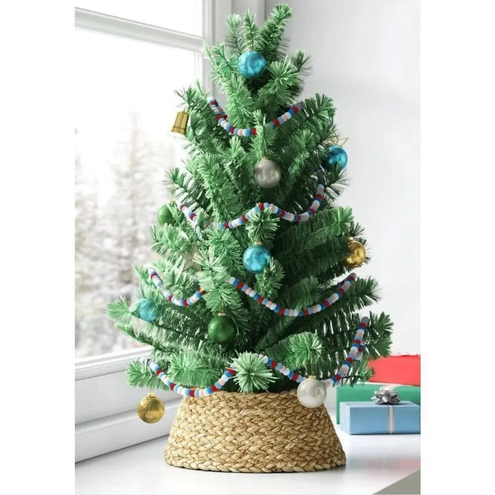 Target 4' Colorful Pom Poms Mini Christmas Tree Garland Blue/Red Wondershop™